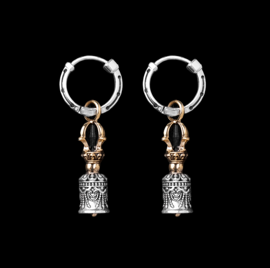Vajra & Ghanta Earrings Ox.Silver & Brass Ghanta (Pair) exact variant image
