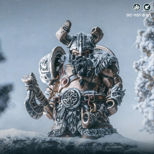 Viking Raider magnetic figure standing in a snowy Nordic scene