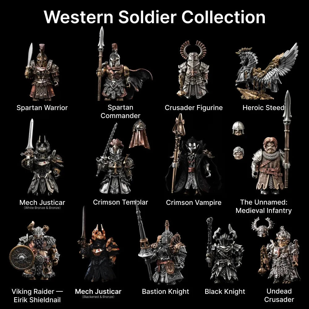 Western Soldier Collection including Undead Crusader magnetic figure