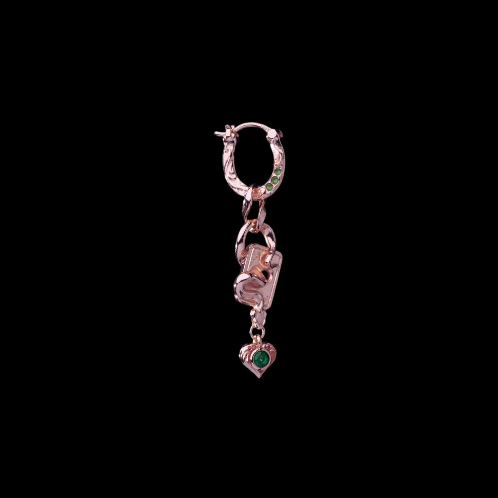Wild Card Earrings in 18K Rose Gold — single