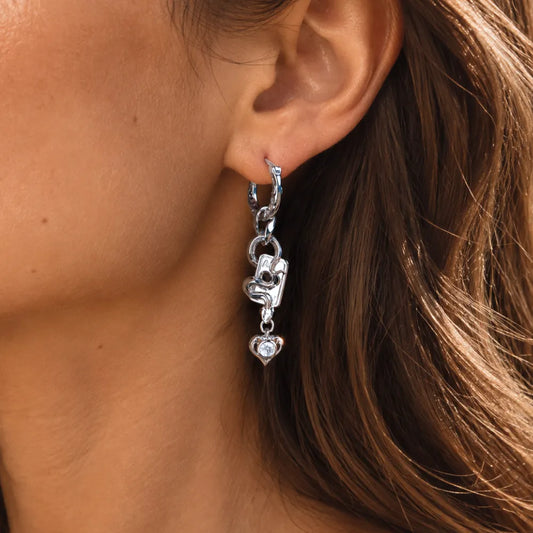 Wild Card Earrings white-finish model wearing