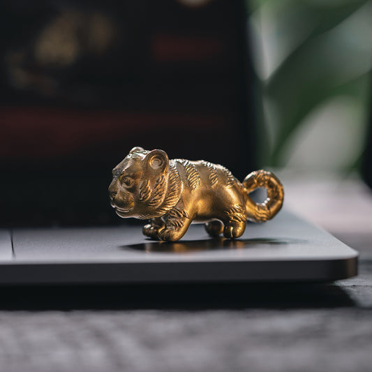 Cute Tiger Desk Accent#Brass