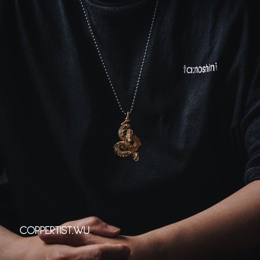 Model with Dragon Necklace Pendant