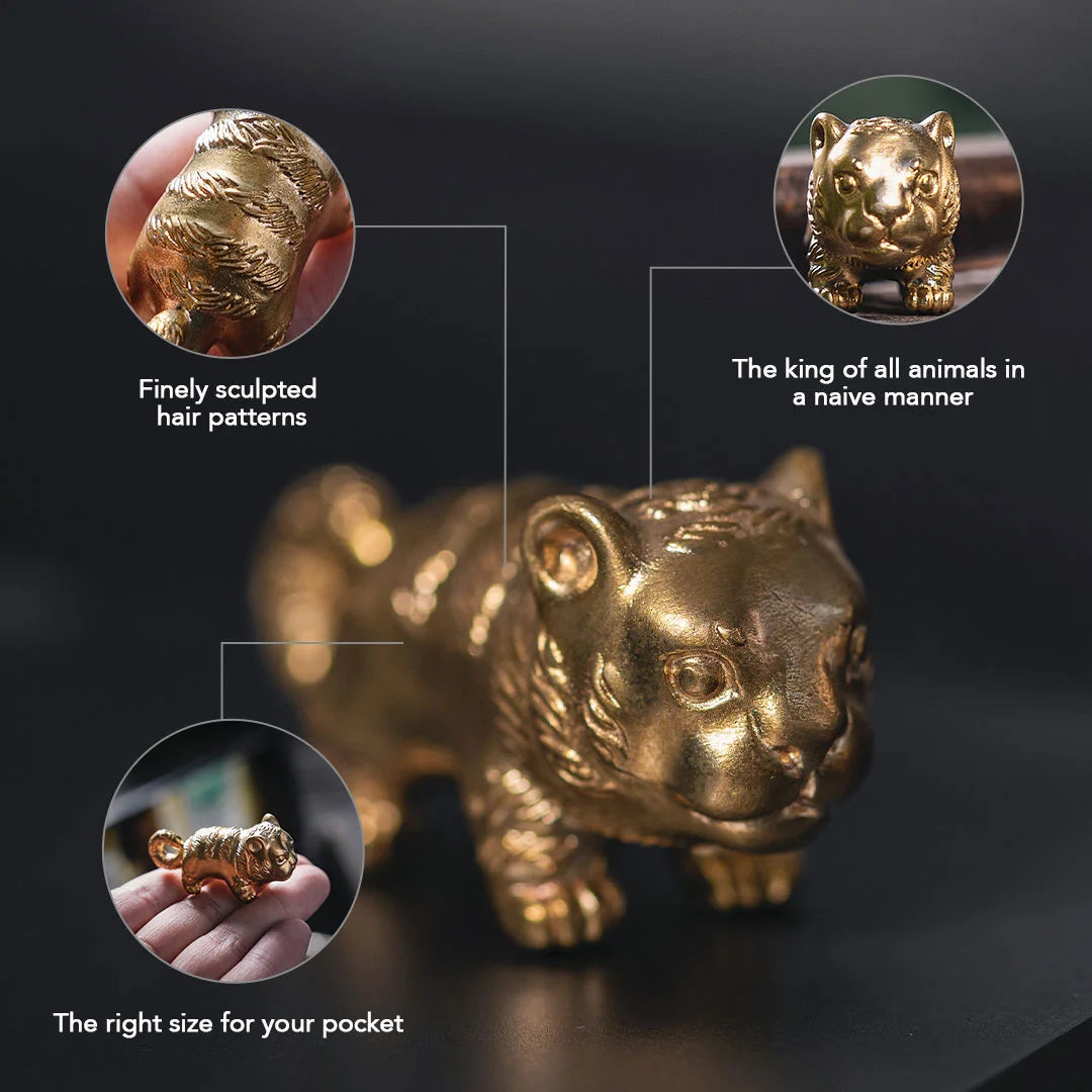 Brass Cute Tiger Desk Accent#Brass