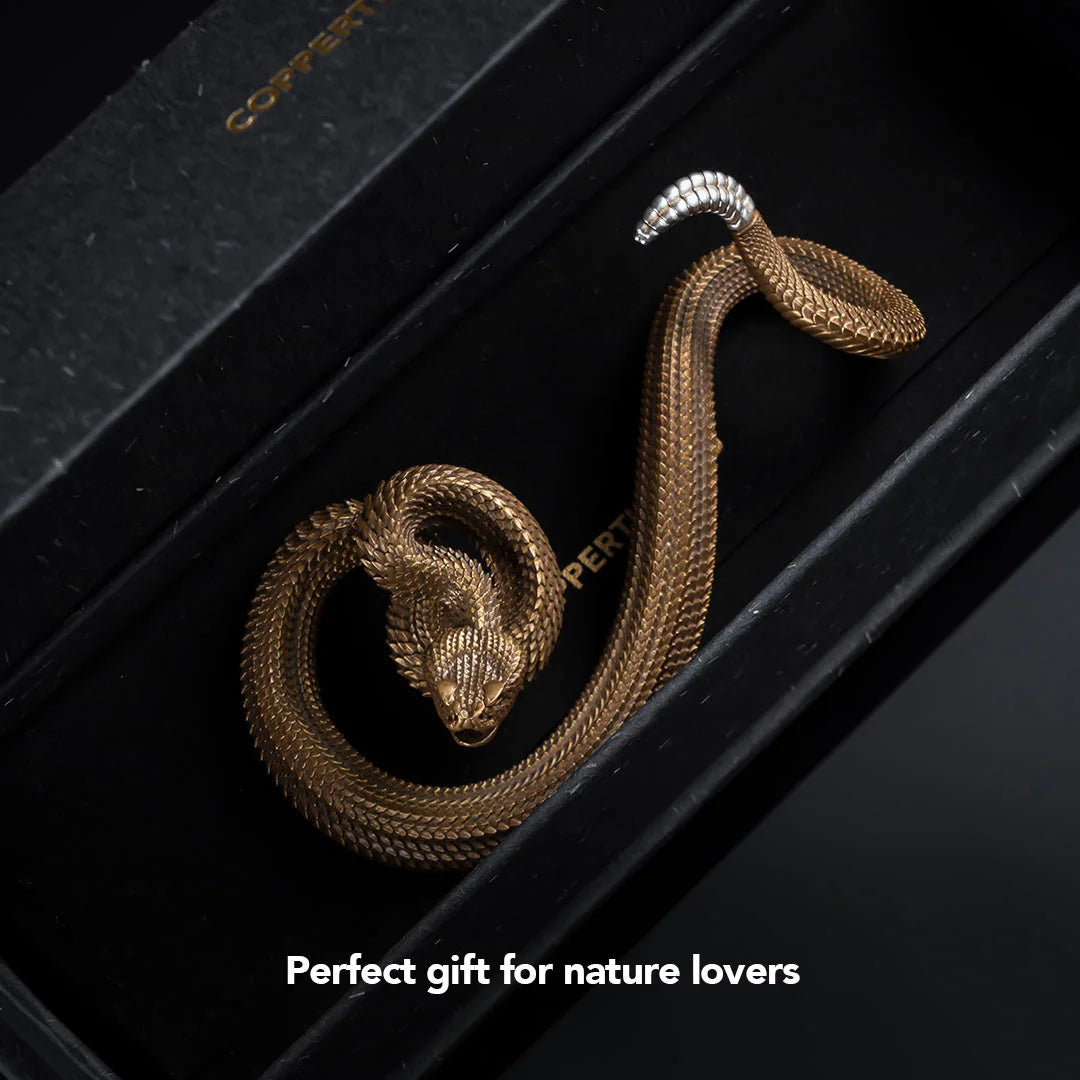 Brass Rattlesnake Pen Holder Package