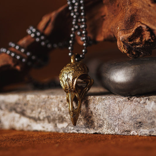 Raven Skull Necklace Pendant