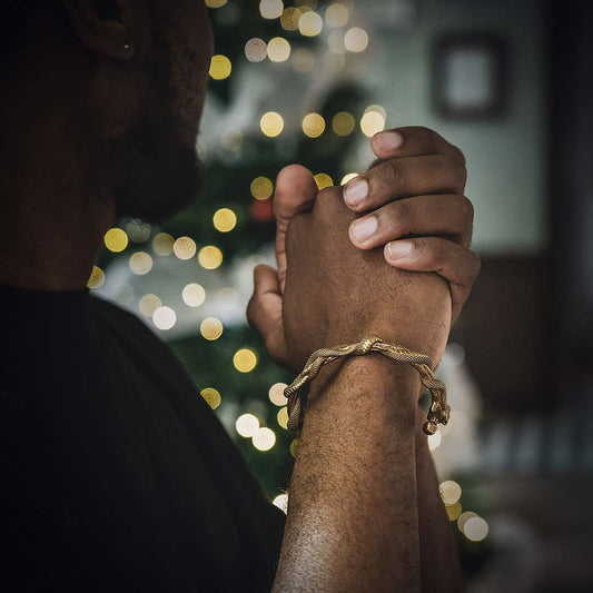 Mens Double Snake Cuff Bracelet