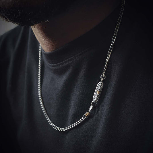 Mens Dragon Scale Cuban Chain Necklace