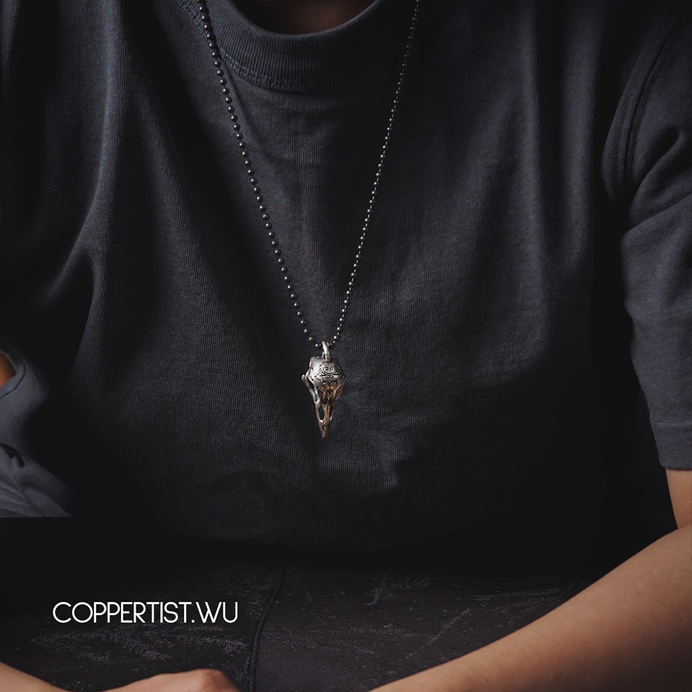 Silver Bird Skull Necklace