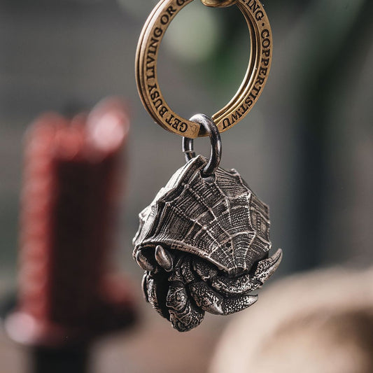 Silver Hermit Crab Bell Keychain