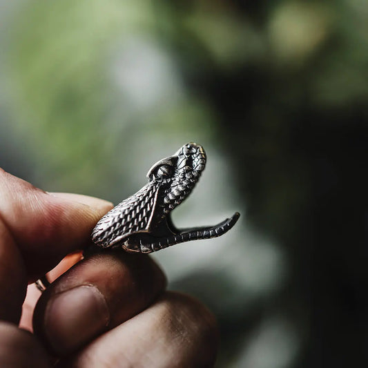 Silver Rattlesnake Head Clip Pendant
