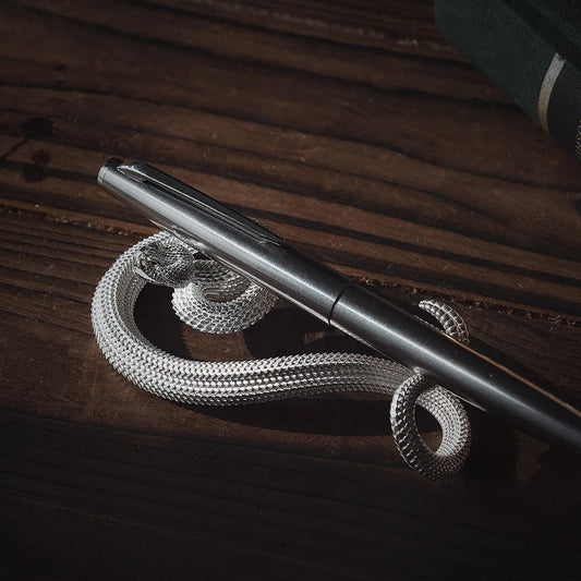 Silver Rattlesnake Pen Holder