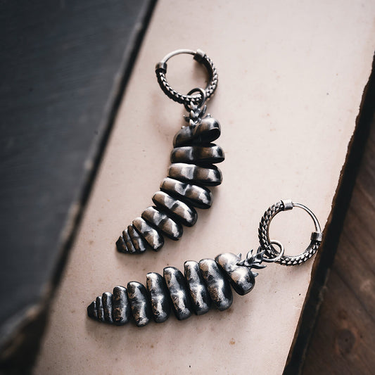 Silver Rattlesnake Tail Earrings
