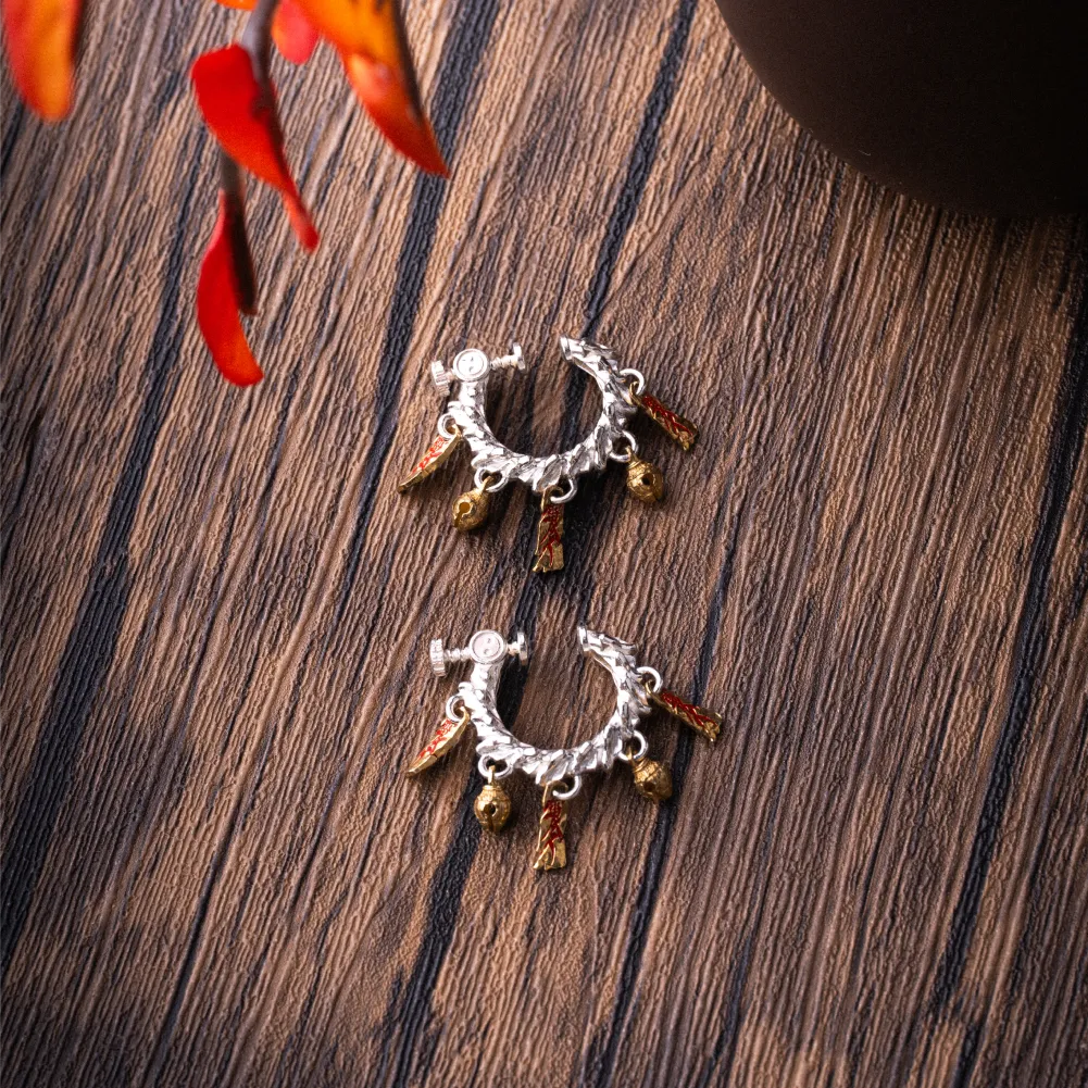 01 Celestial Chime Ear Clips Silver Pair On Branch Hero