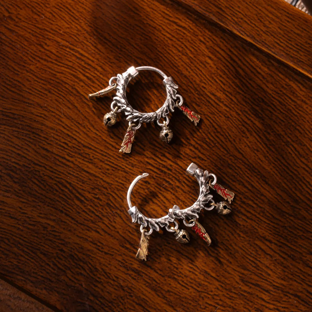 01 Celestial Chime Earrings Oxidized Silver Pair On Wood Hero