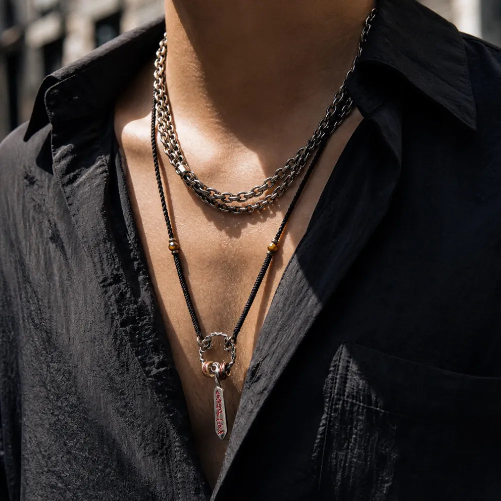 Masterblade Talisman Pendant Layered Necklace Lifestyle