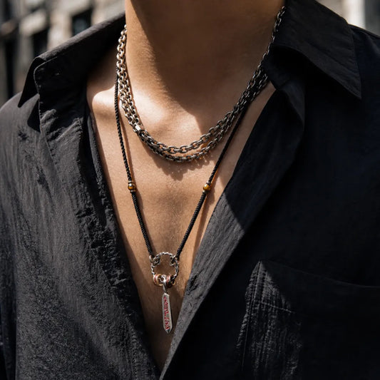 Masterblade Talisman Pendant Layered Necklace Lifestyle
