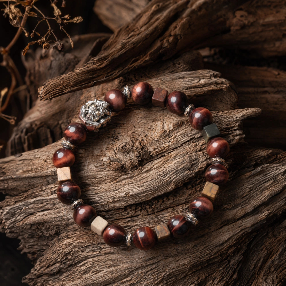 Mountain Guardian Bracelet Red Tigers Eye Still Life
