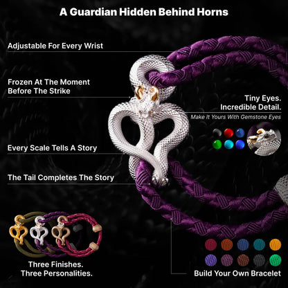 Demon Serpent Rope Bracelet 18K White Gold Plated White Bronze 24K Gold Plated Silver Design Features And Custom Options