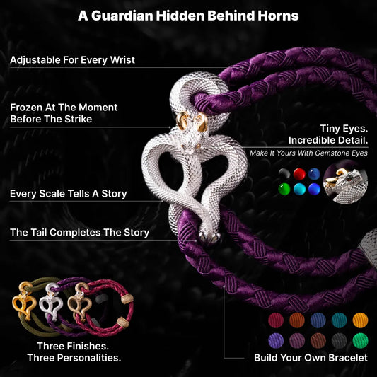 Demon Serpent Rope Bracelet 18K White Gold Plated White Bronze 24K Gold Plated Silver Design Features And Custom Options