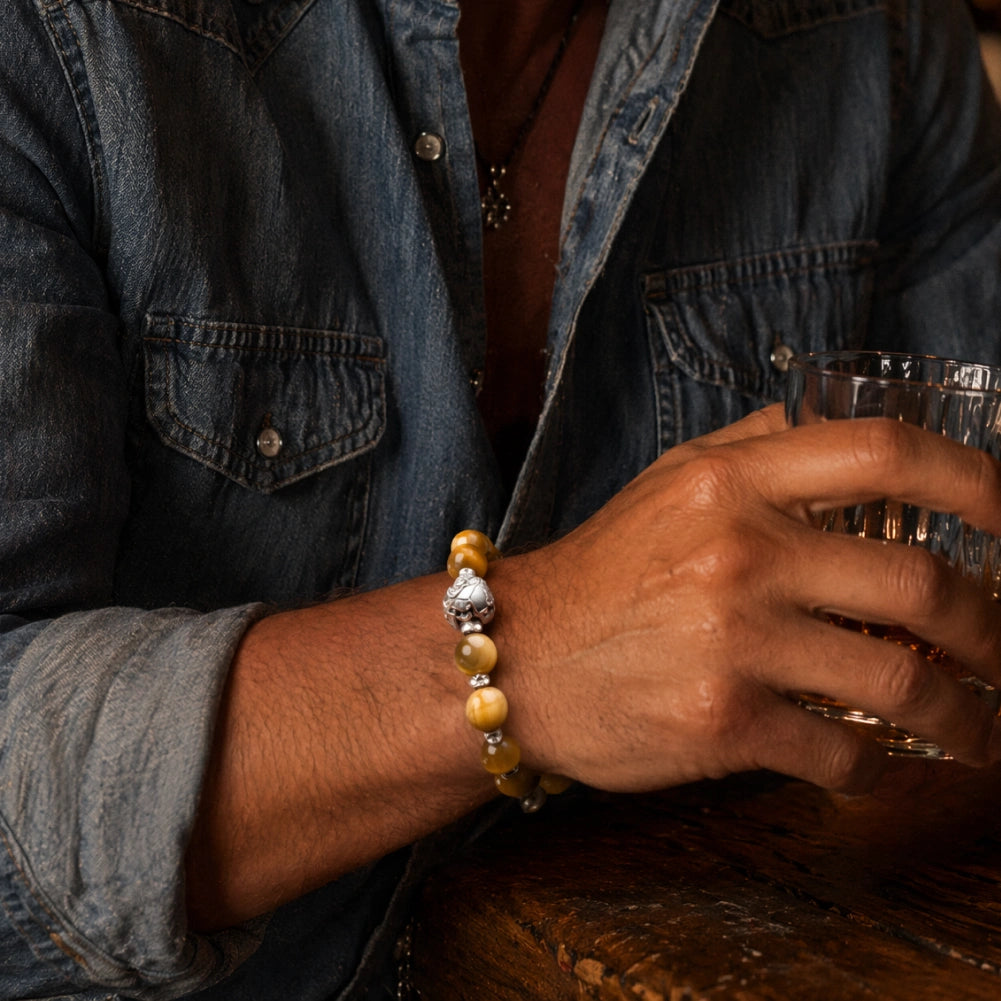 Golden Current Bracelet Mens Wrist Lifestyle