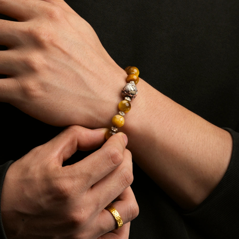 Golden Current Bracelet Wrist Fit Close Up