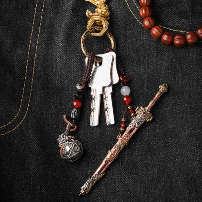 Trickster Gourd Pendant With Keys And Sword Accessories