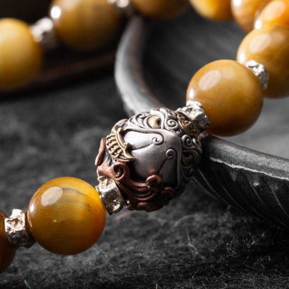 Golden Current Bracelet Koi Fish Bead Close Up
