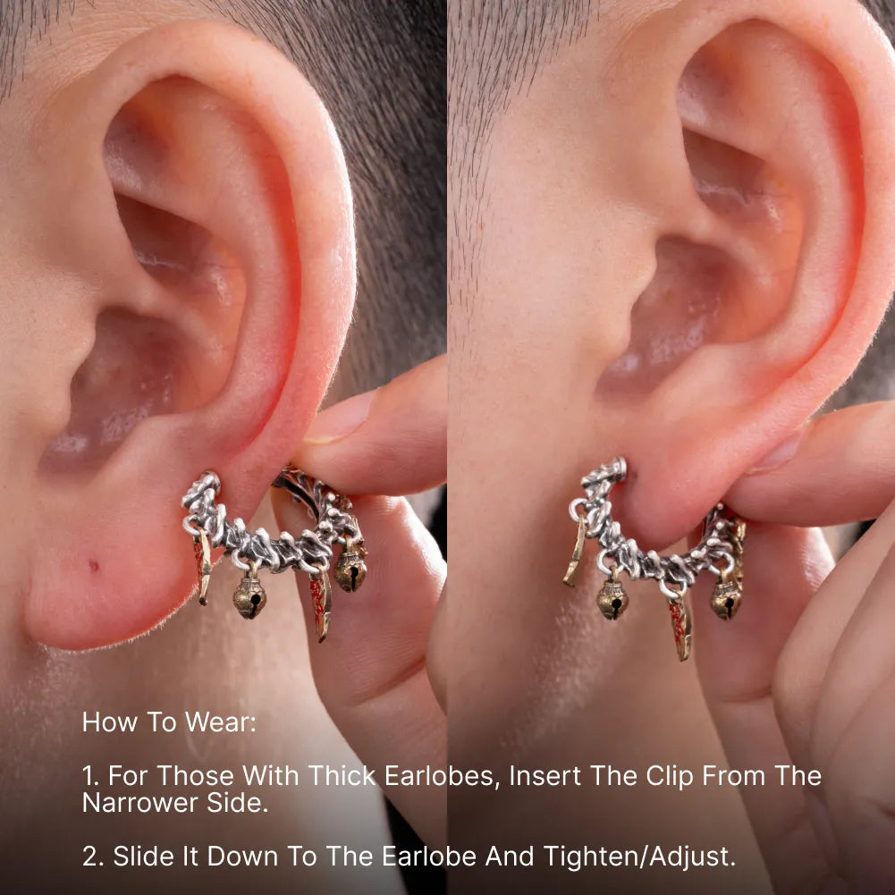 09 Celestial Chime Ear Clips Silver Ear Wearing Style Guide