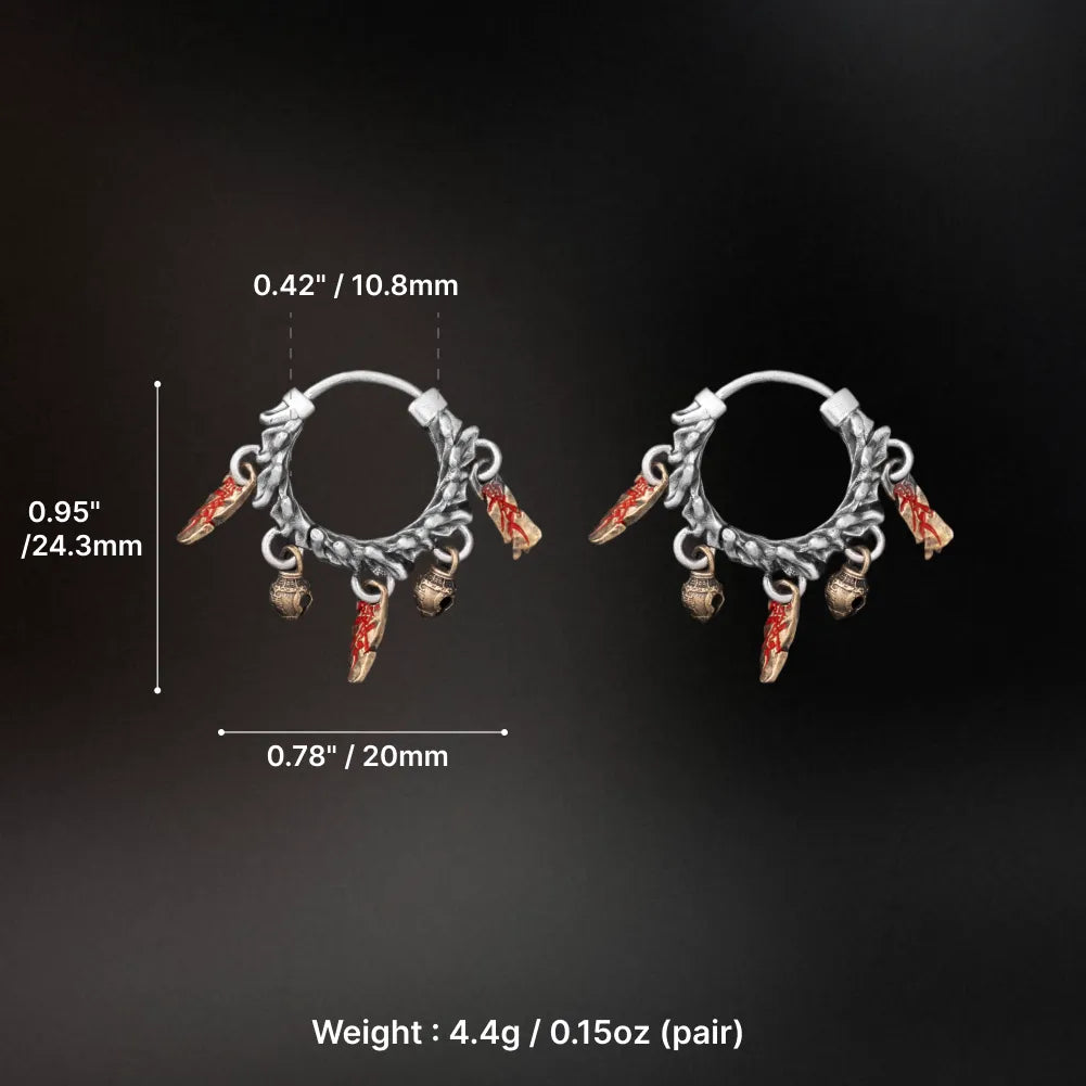 09 Celestial Chime Earrings Oxidized Silver Size And Weight Guide