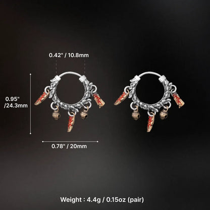 09 Celestial Chime Earrings Oxidized Silver Size And Weight Guide
