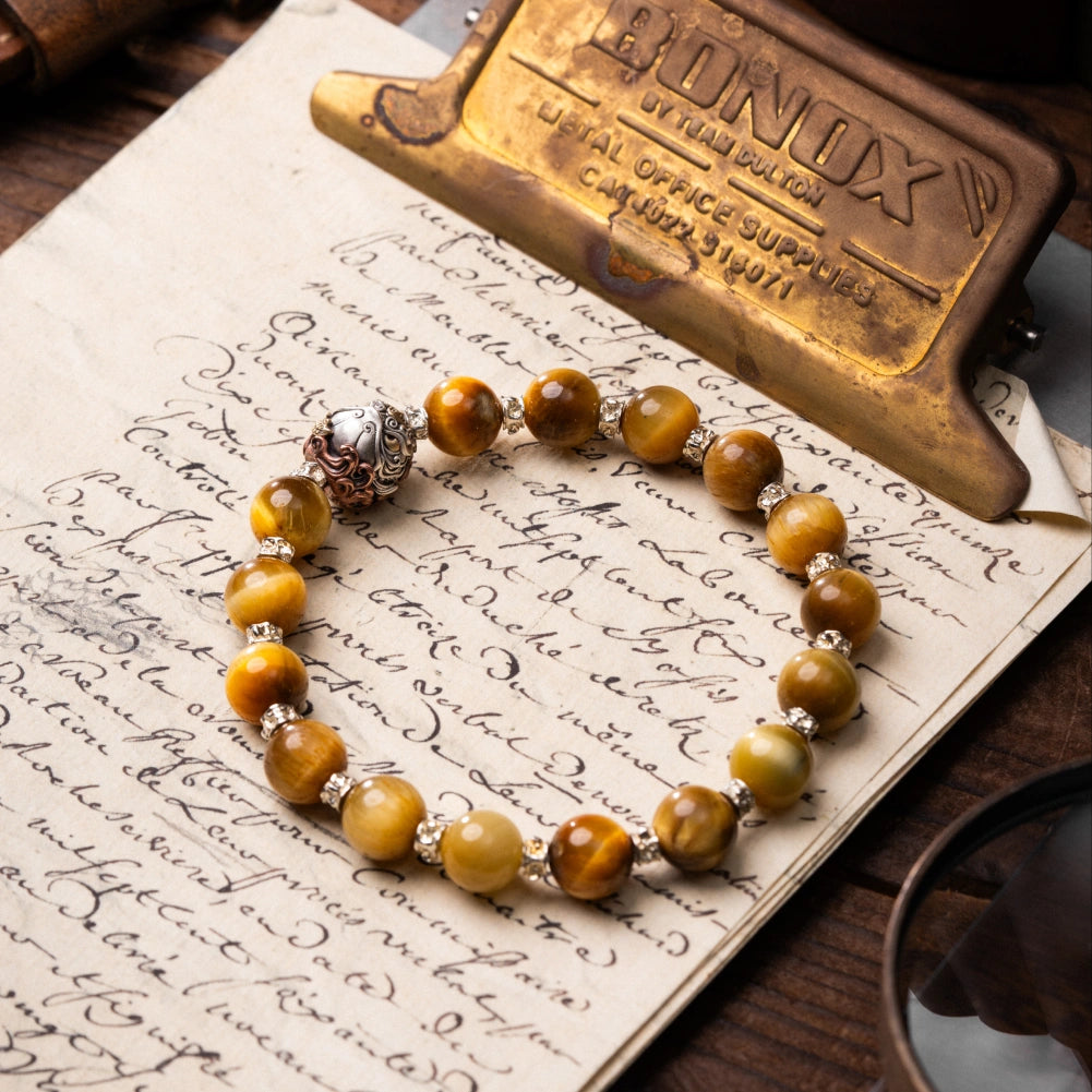 Golden Current Bracelet Vintage Desk Still Life