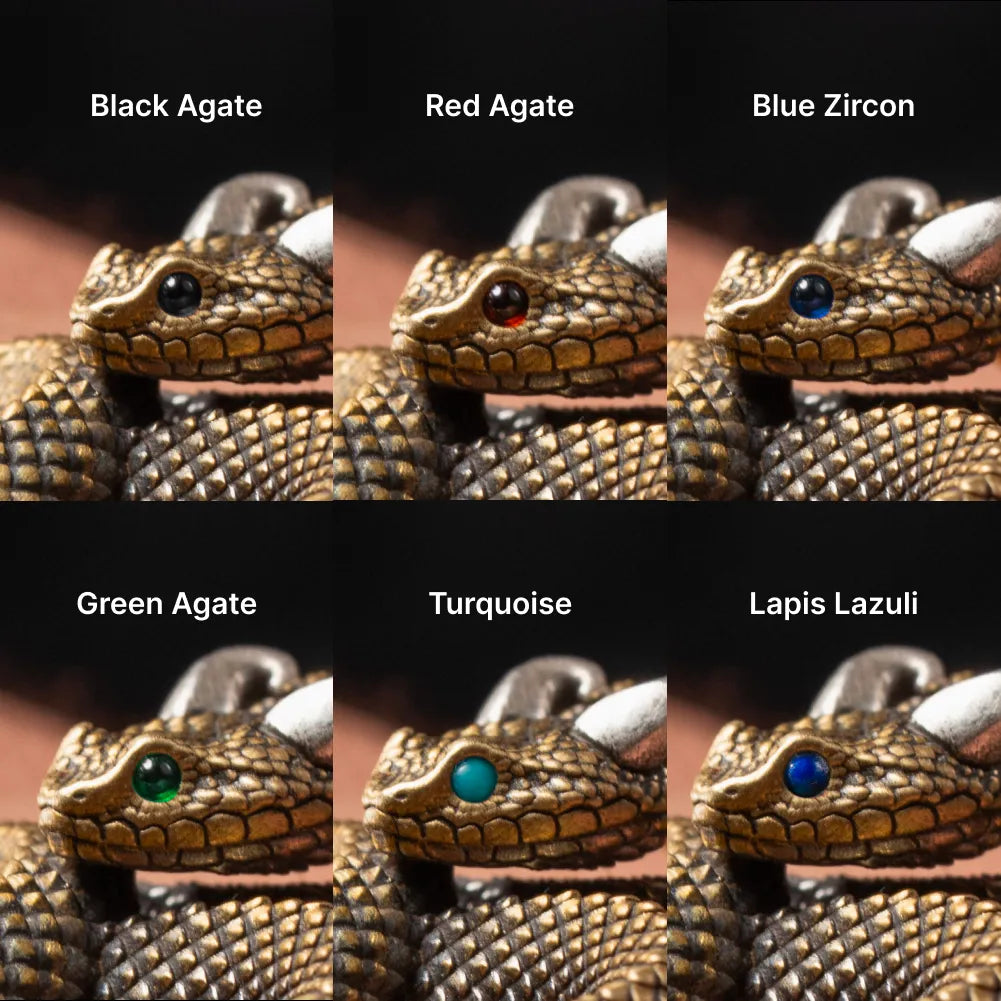Demon Serpent Rope Bracelet Brass Ox Silver Gemstone Eye Options