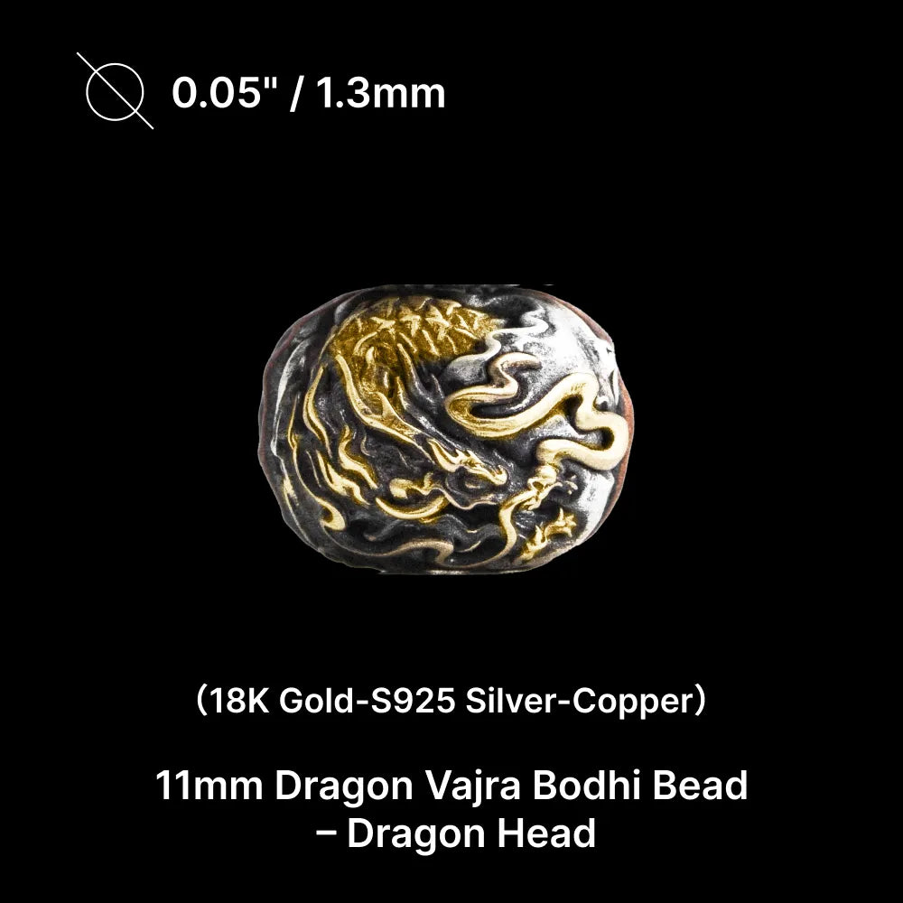 11mm Dragon Vajra Bodhi Bead Pack Option Dragon Head v26