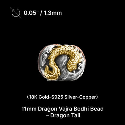 11mm Dragon Vajra Bodhi Bead Pack Option Dragon Tail v26