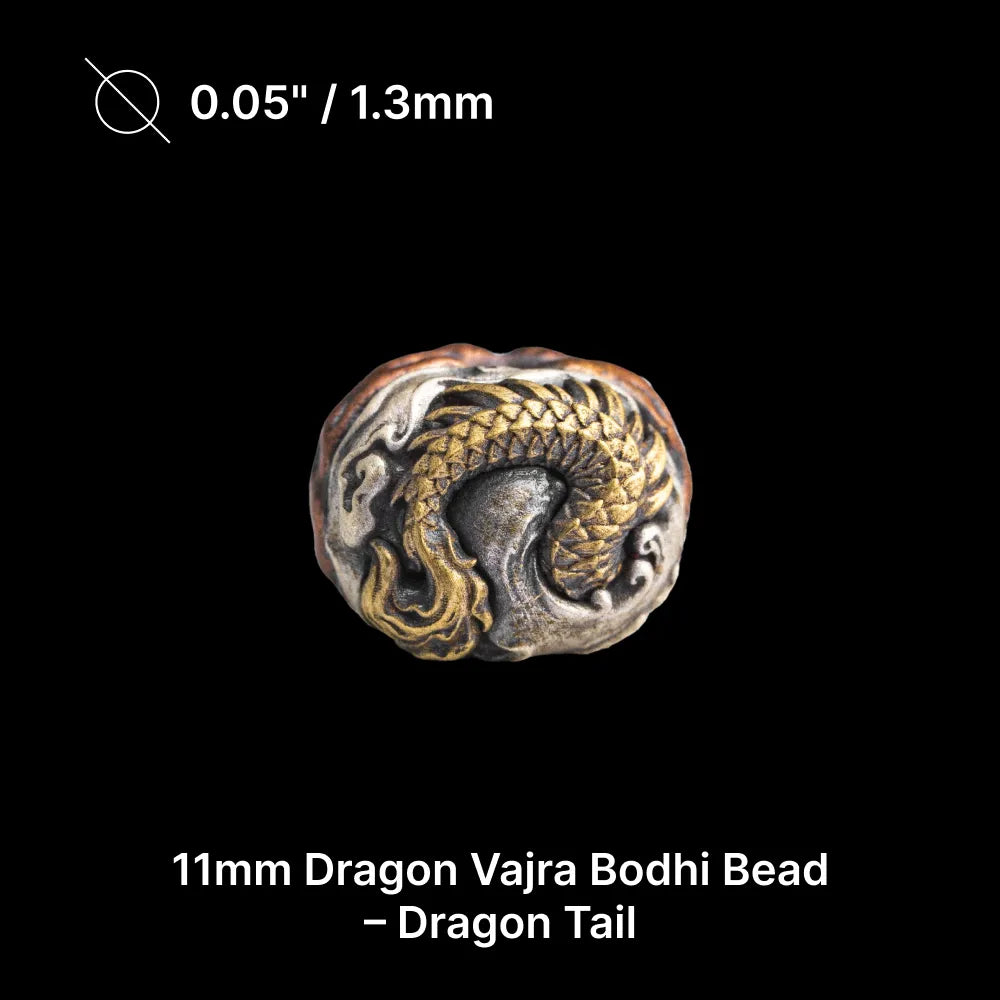 11mm Dragon Vajra Bodhi Bead Pack Option Dragon Tail