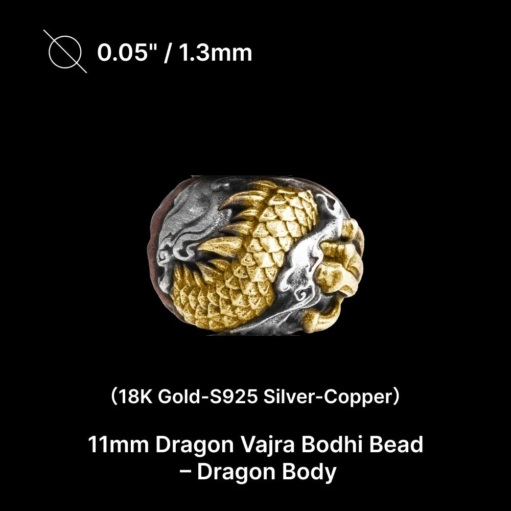 11mm Dragon Vajra Bodhi Bead Pack Option Dragon body v26