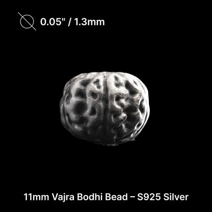 11mm Vajra Bodhi Bead Pack Option oxidized silver