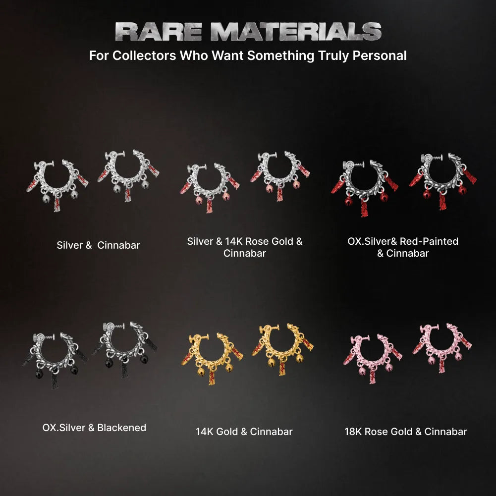 12 Celestial Chime Ear Clips Silver Rare Material Options