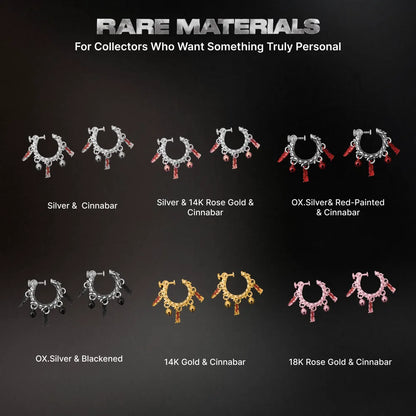 12 Celestial Chime Ear Clips Silver Rare Material Options