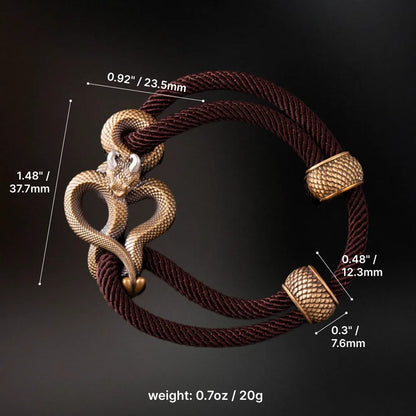 Demon Serpent Rope Bracelet Brass Ox Silver Dimensions And Weight