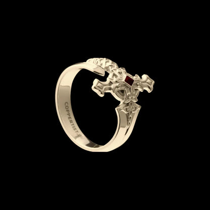 14K Gold Judicator Blade Ring Details 01