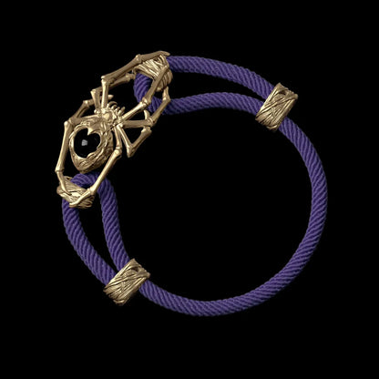 14K Gold Spider Rope Bracelet Milan Rope Purple