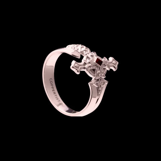 14K Rose Gold Judicator Blade Ring Details 01