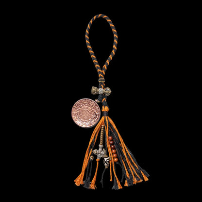 14K Rose Gold Nine Palaces Bagua Talisman Pendant Mahakala Style