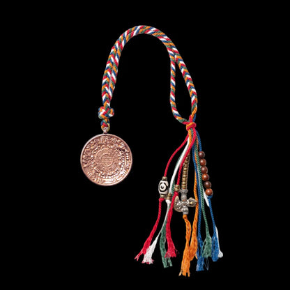 14K Rose Gold Nine Palaces Bagua Talisman Pendant Windhorse Style
