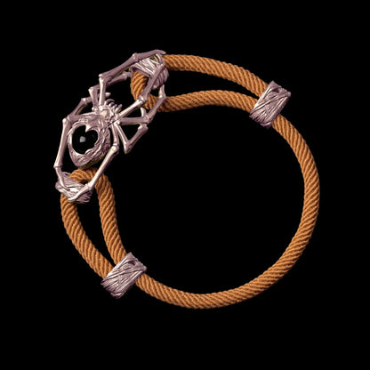 14K Rose Gold Spider Rope Bracelet Milan Rope Ochre