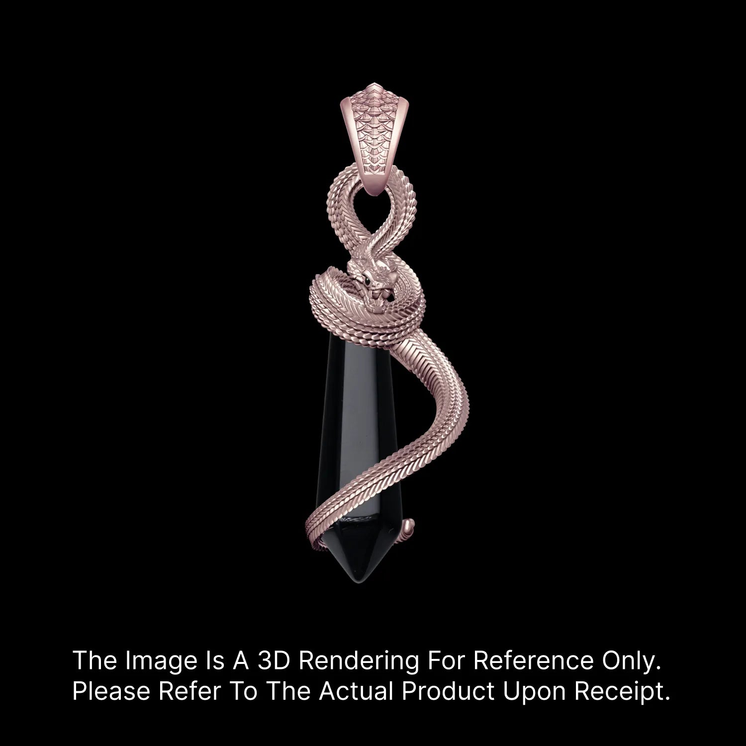 14K Rose Gold Venoms Heart Pendant Details 01