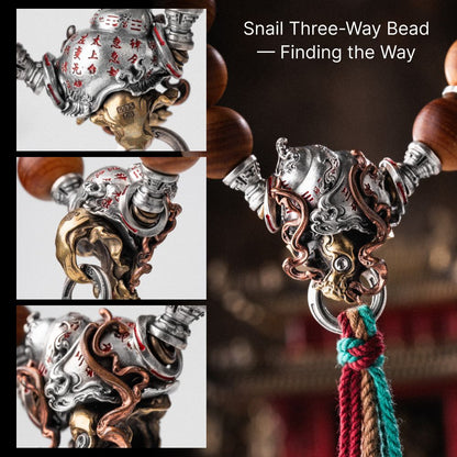 Snail Three-Way Bead - Meditation bead in hand setting