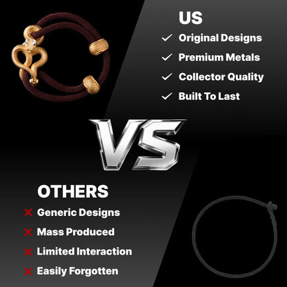Demon Serpent Rope Bracelet 24K Gold Plated Brass 18K White Gold Plated Silver Brand Comparison